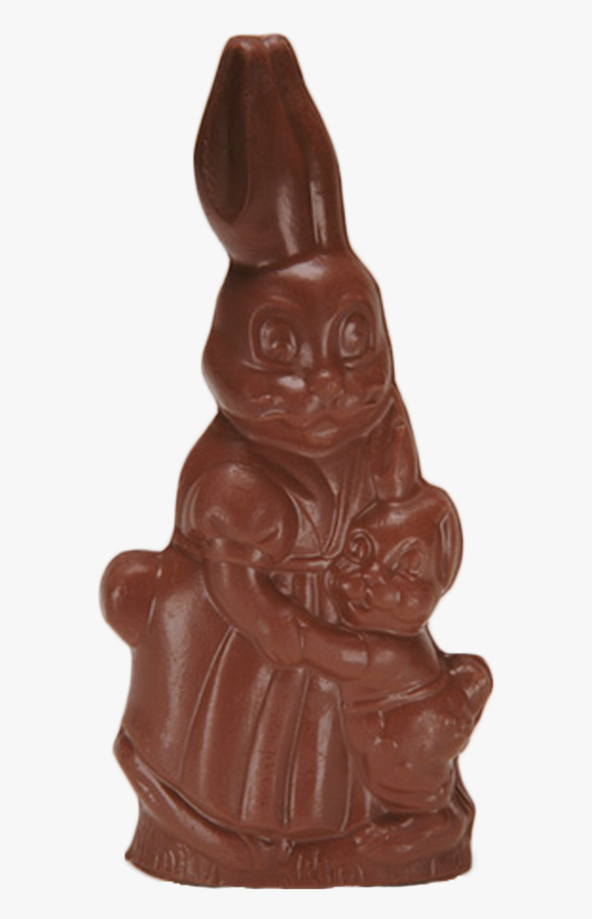 Chocolate Mama Bunny & Baby Are Available In Milk Chocolate - Figurine, HD Png Download