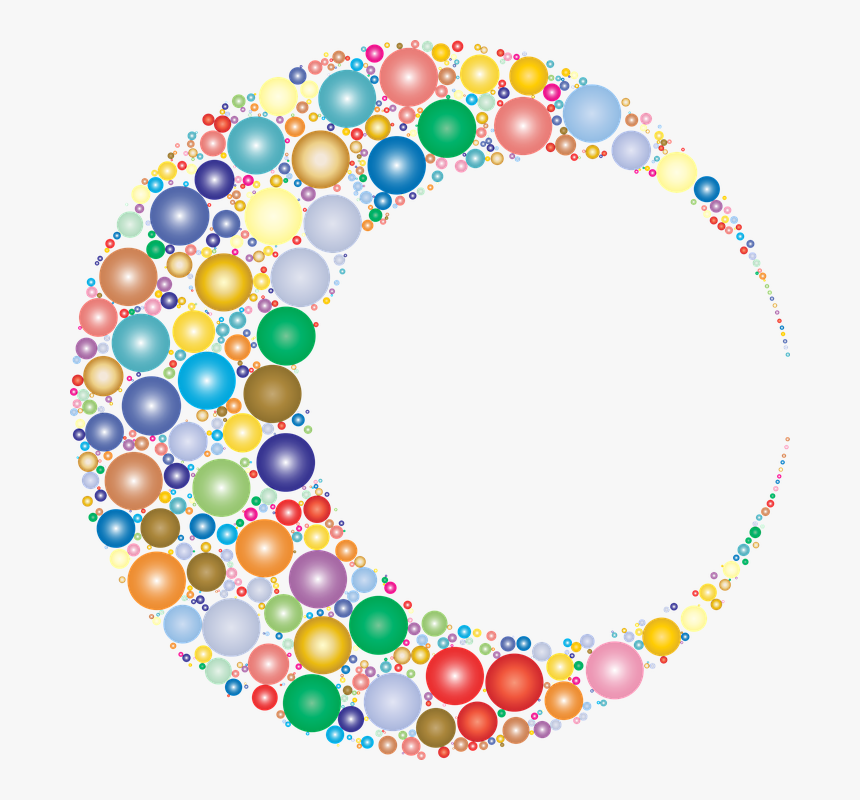 Crescent Moon, Lunar, Circles, Dots, Abstract - Portable Network Graphics, HD Png Download
