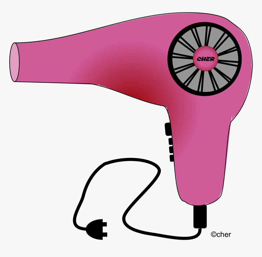 Hair Dryer,pink,clip Art,home Appliance,magenta - Hair Dryer Clipart Png, Transparent Png