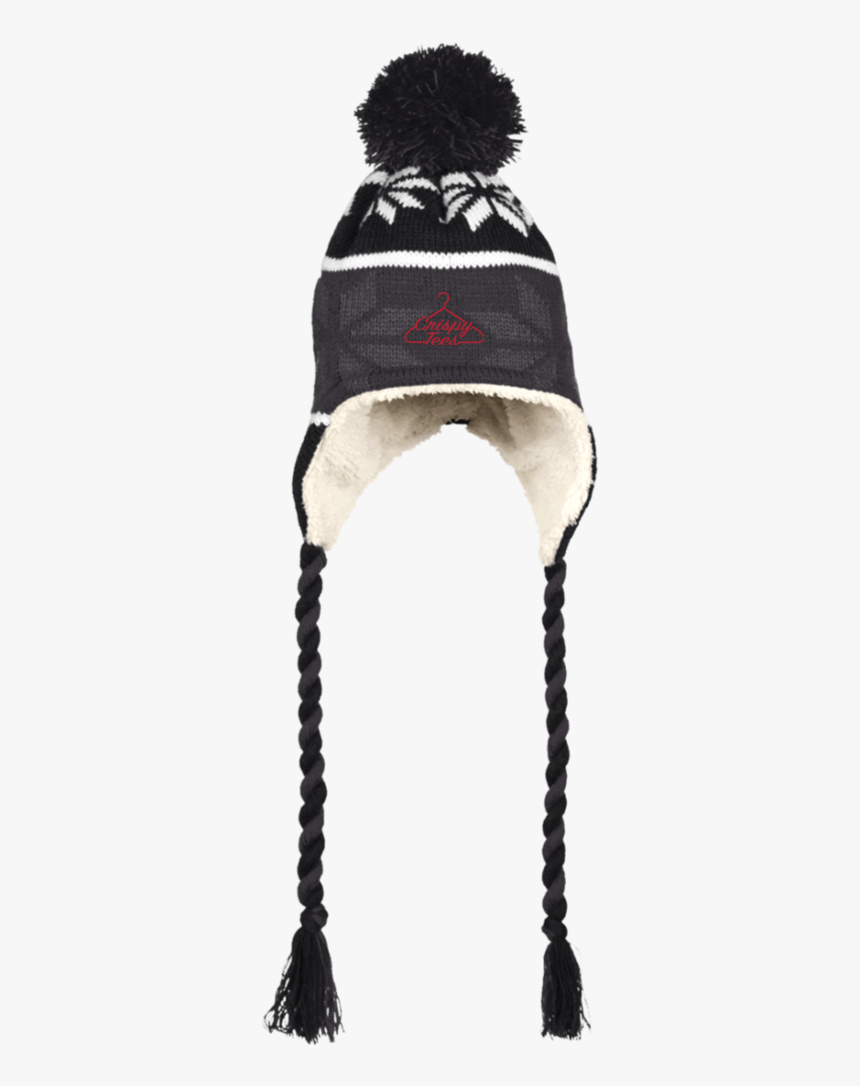 Red Logo Png 223825 Holloway Hat With Ear Flaps And - Winter Hat With Braids, Transparent Png