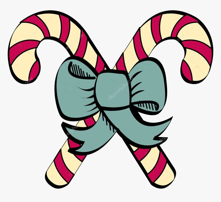 Candy Cane Clip Art Stock Vector Clipartguy Transparent - Candy Cane Line Art, HD Png Download
