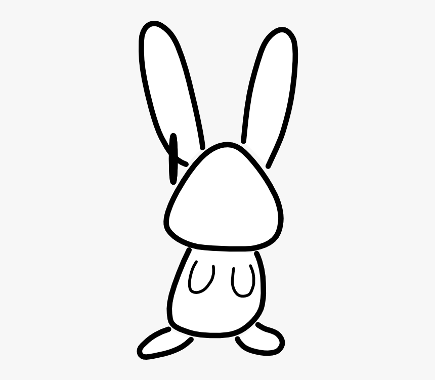 Rabbit Black And White Bunny Black And White Rabbit - Bunny Clipart, HD Png Download