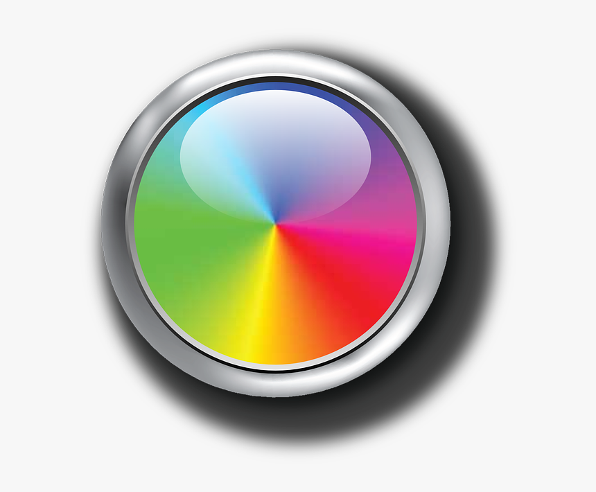 Colors, Chromatic Circle, Red, Green, Blue - Rainbow Button Png, Transparent Png