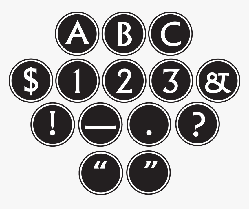 Big Bold Black & White Circle Letters - Big Letters In Circles, HD Png Download