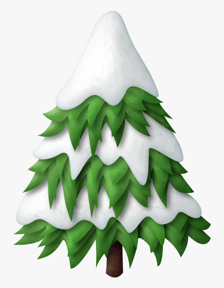 Green Snowy Christmas Tree - Snowy Christmas Tree Clipart, HD Png Download