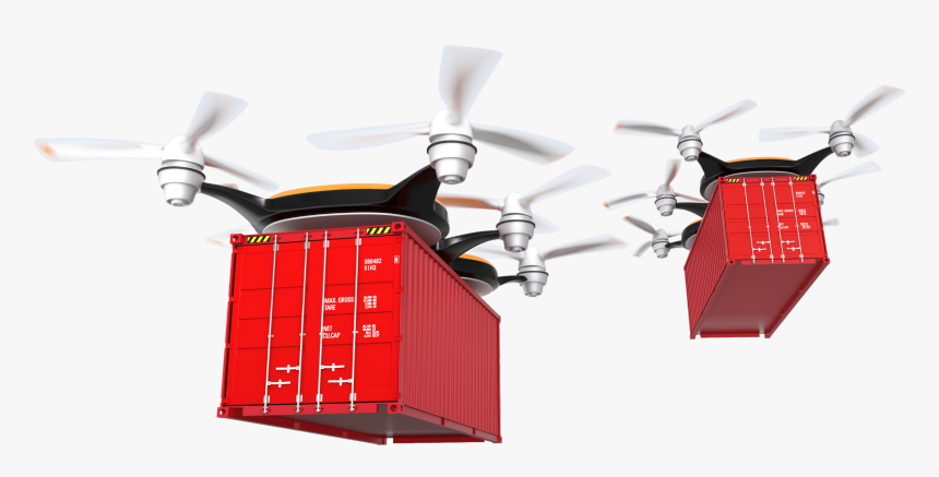 Unmanned Flying Cargo Containers - Drones To Carry Containers, HD Png Download