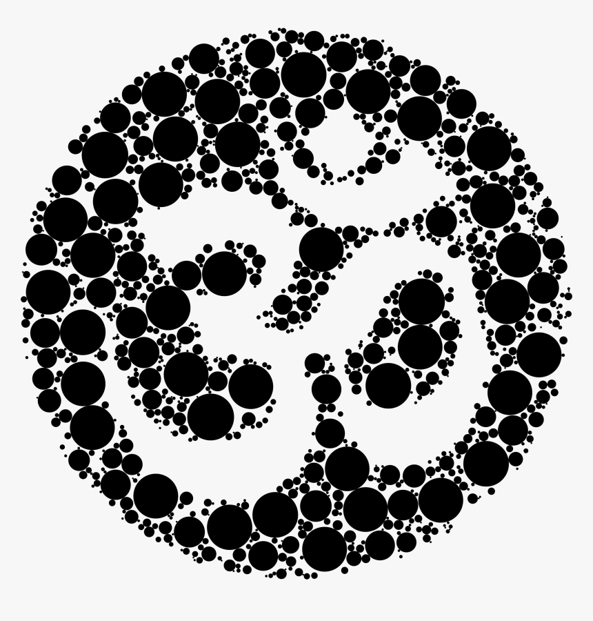 Om Symbol Negative Space Circles Clip Arts - Om Sign Line Art, HD Png Download