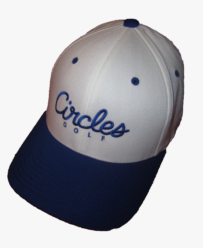 Blue Brim On White Circles Text Flexfit Hat - Baseball Cap, HD Png Download