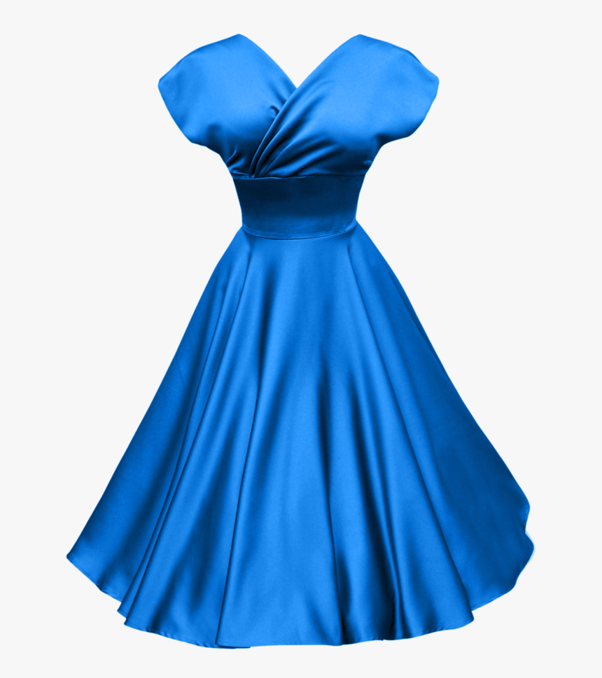 Dress Blue Retro - Blue Dress Clipart, HD Png Download , Transparent