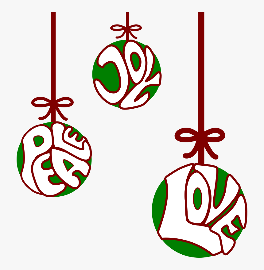 Balls, Christian, Christmas, Decoration, Joy, Love - Peace Love Joy Clipart, HD Png Download