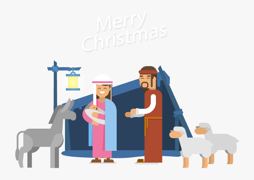 Christmas Nativity Of Jesus - Cartoon, HD Png Download