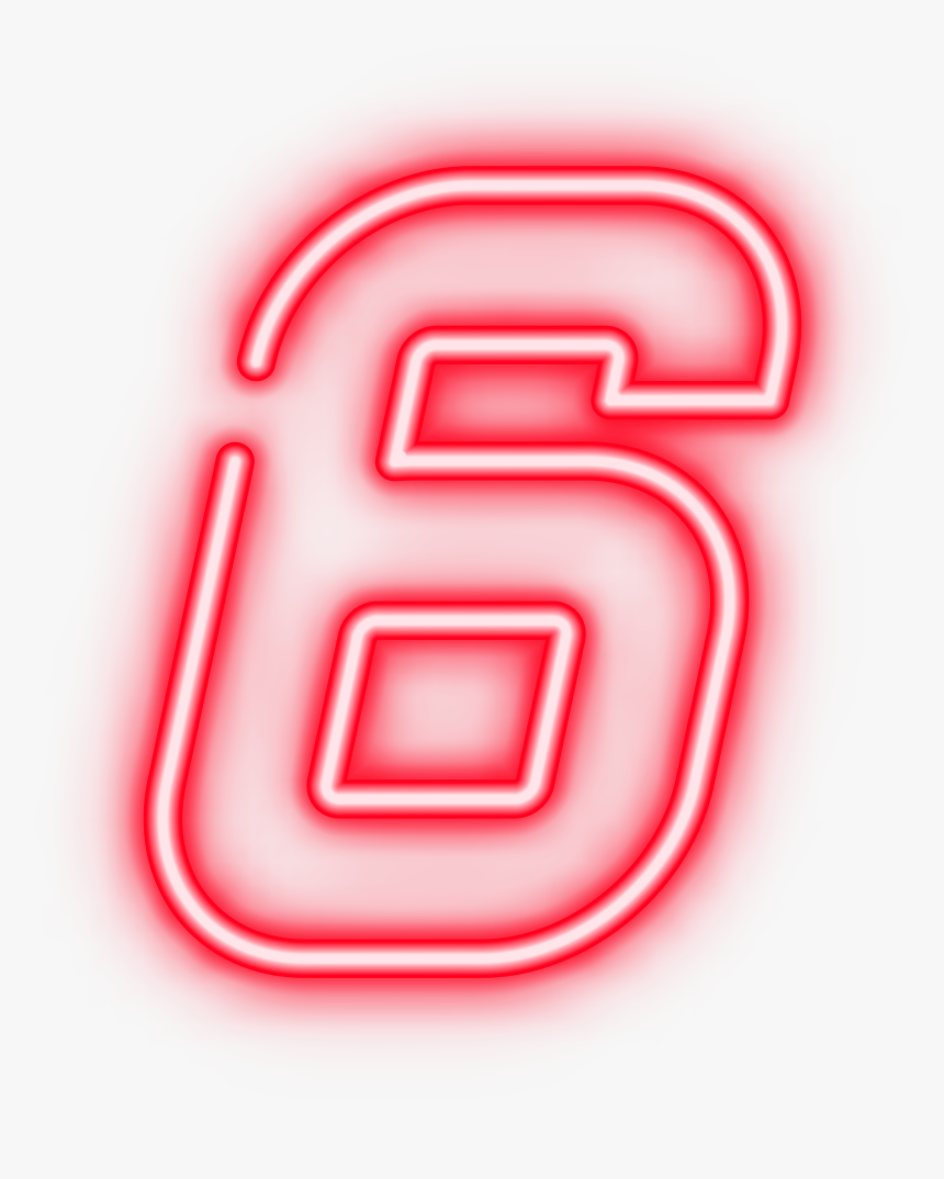 Neon Png Red Six Transparent Clip Art, Png Download