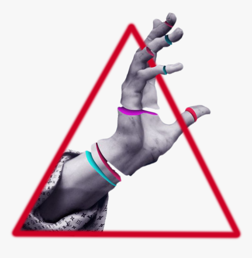 #neon #triangle #red #aesthetic #frame #border #triangles - Bungee Jumping, HD Png Download