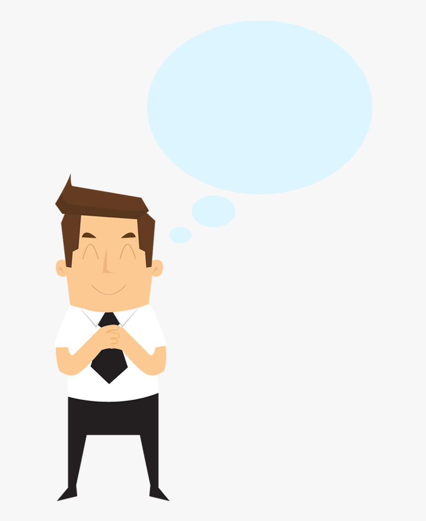 Cartoon Smiling Businessman With Speech Bubble - Cartoon, HD Png Download