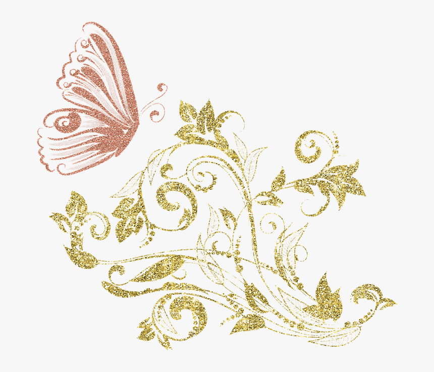 Gold Butterfly Background Design, HD Png Download