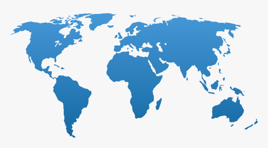 Black World Map Clipart, HD Png Download