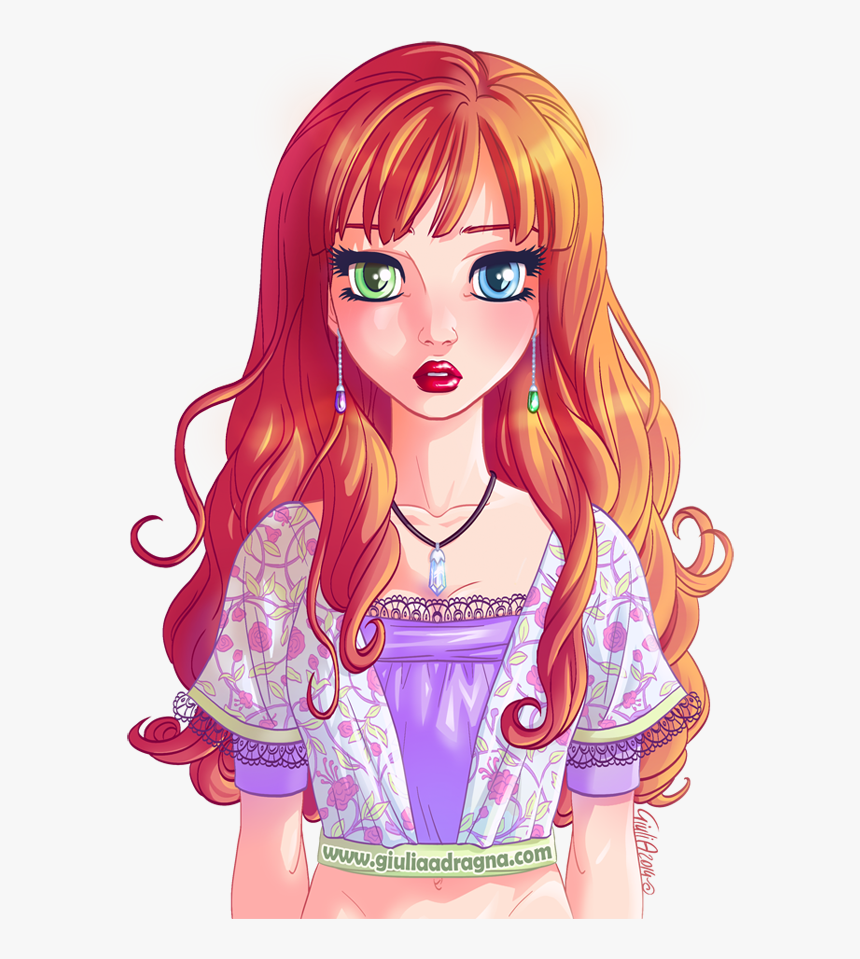 Colored Drawing Hair - Cartoon, HD Png Download