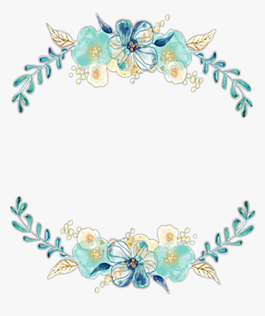#watercolor #wreath #flowers #floral #frame #laurel - Watercolor Flower Frame Png, Transparent Png