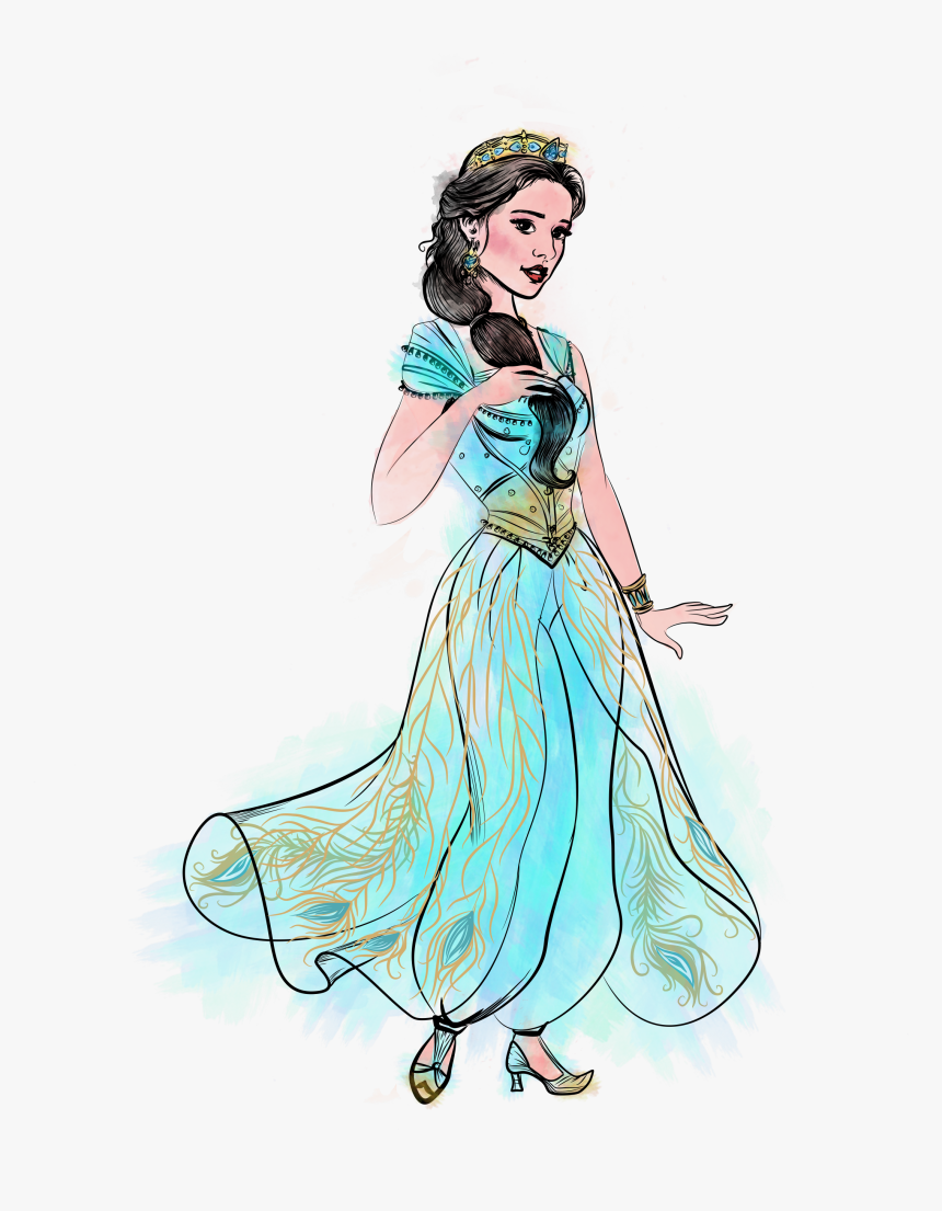 Naomi Scott Jasmine Drawing, HD Png Download