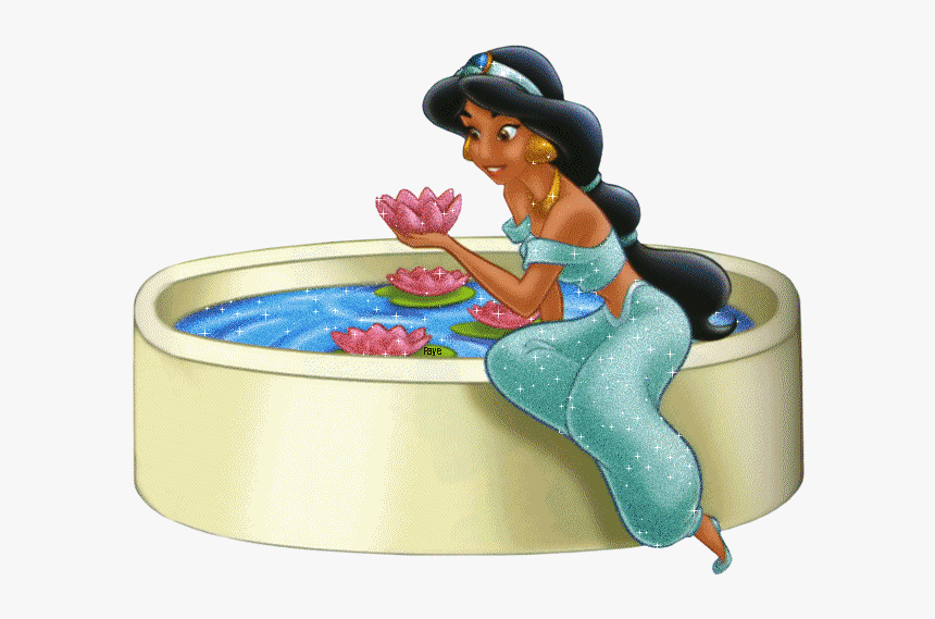 Jasmine Glitter Plaatjes - Princess Jasmine With Flower, HD Png Download