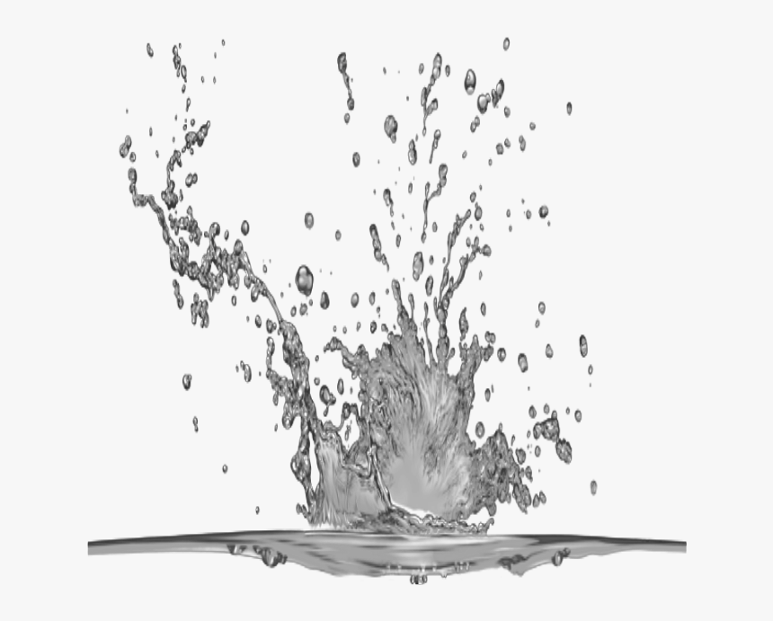 #water #splash #drops #waterdrops - Monochrome, HD Png Download