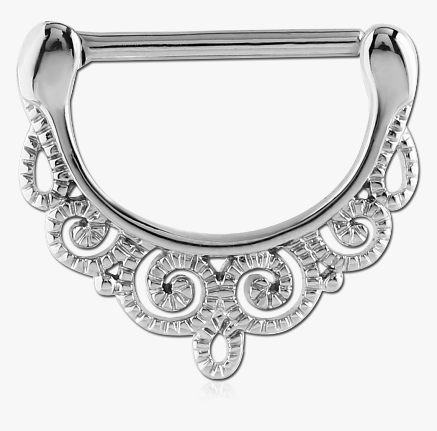 Stainless Steel Nipple Clicker With Filigree , Png - Piercing Clicker Para Mamilos, Transparent Png