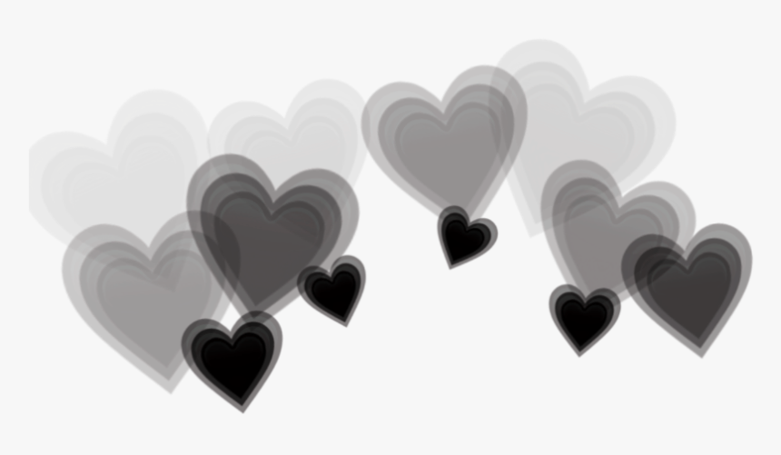 #blackhearts #blackheart #black #hearts #heart #crown - Good Morning With Hearts, HD Png Download