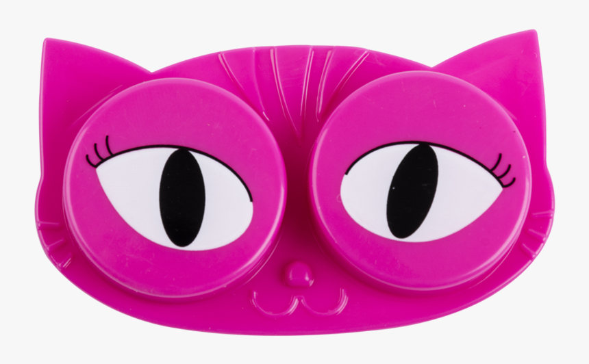 Pink Cat Eyes Contact Lens Case Facing Front - Circle, HD Png Download