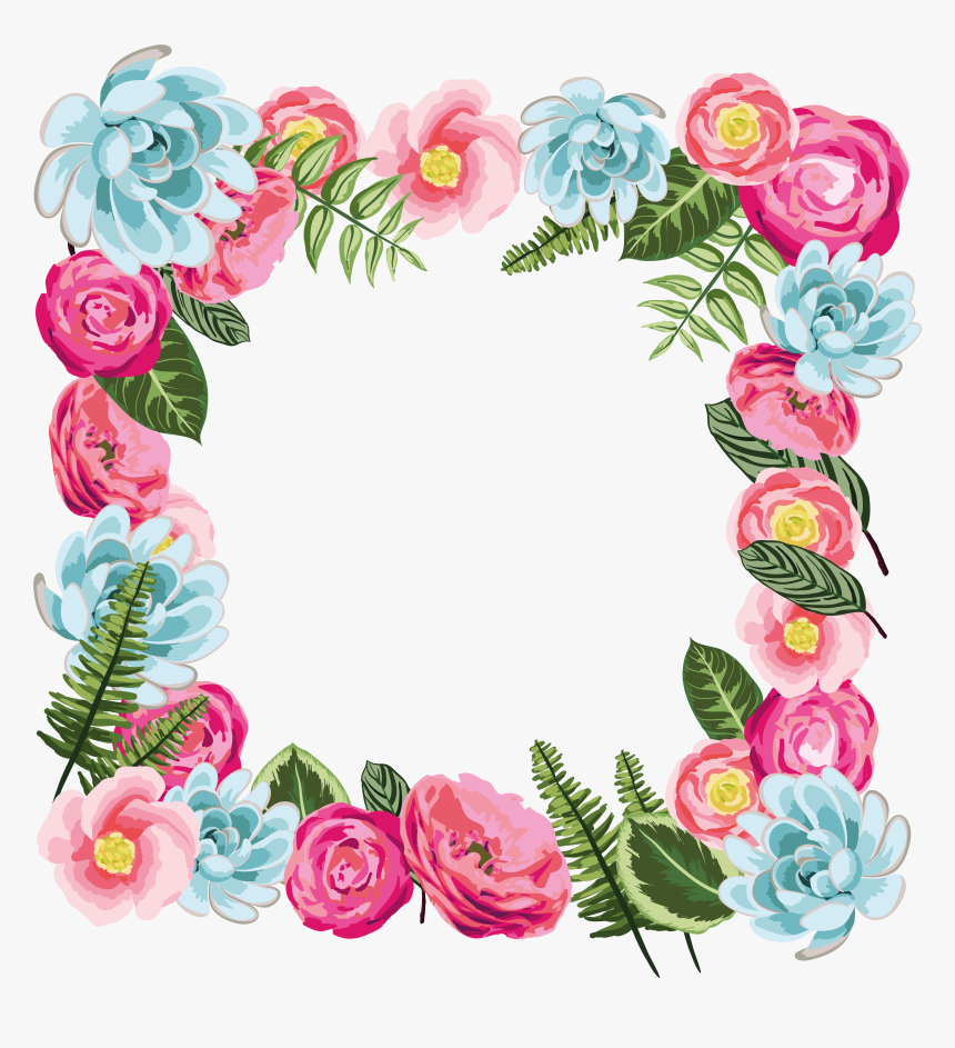 Floral Frame Png, Transparent Png