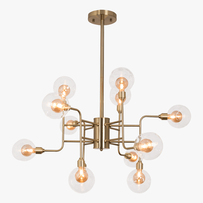 Elevenpast Satin Brass Eytel 12 Light Sputnik Chandelier - Chandelier, HD Png Download