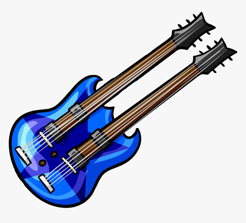 Blue Double Guitar - Club Penguin Guitar, HD Png Download