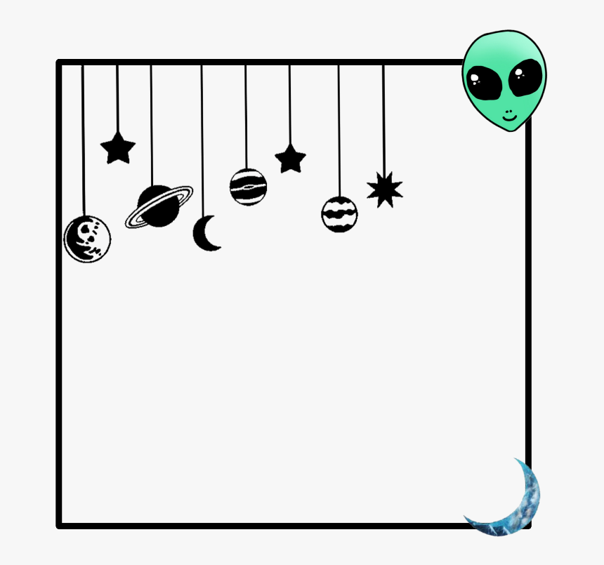 #moon #frame #tumblr #tumblrframe #galaxy #alien #cool - Cartoon, HD Png Download