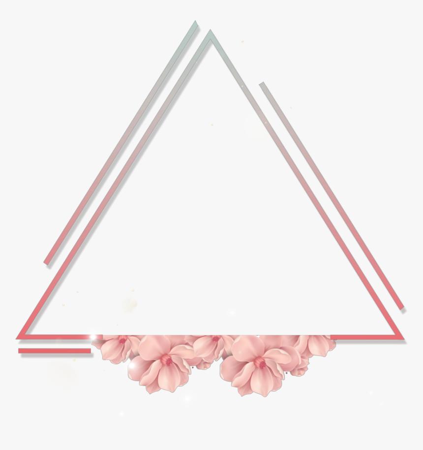 #triangle #frame #flower #pink #rose 
#مثلت #اطار #ورد - Neon Figures Png, Transparent Png
