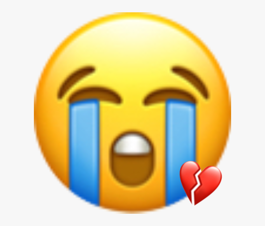Transparent Heart Emoticon Png - Crying Emoji Ios, Png Download