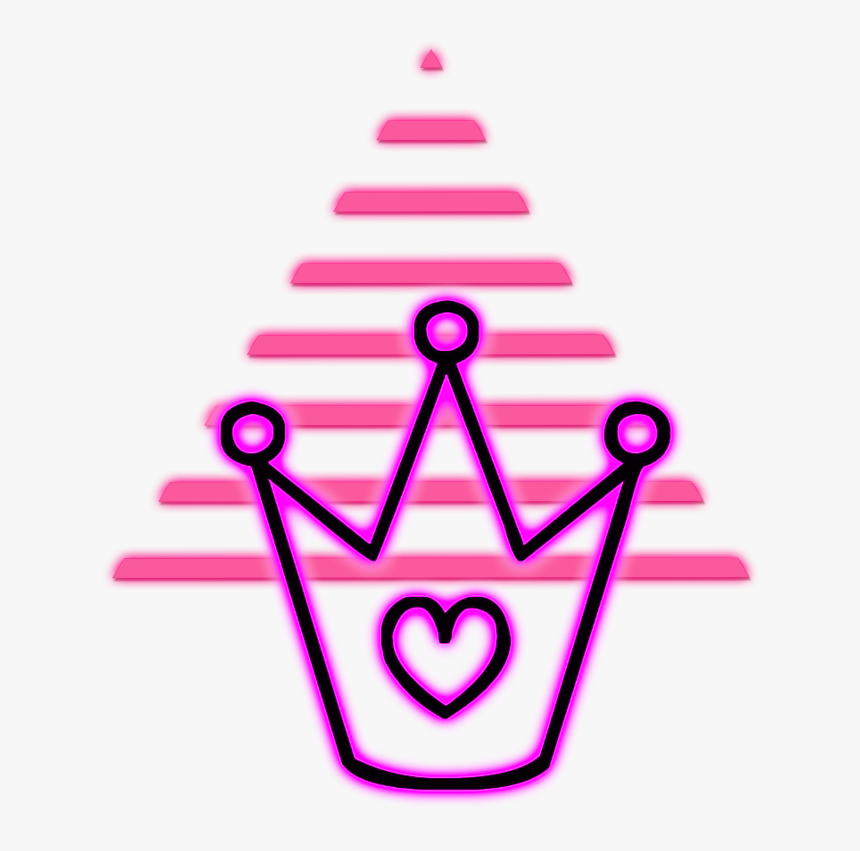 #mq #pink #triangel #triangles #crown #neon, HD Png Download