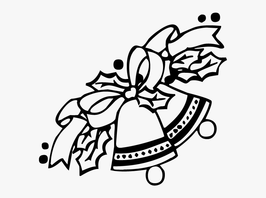 Christmas Bell Black And White, HD Png Download