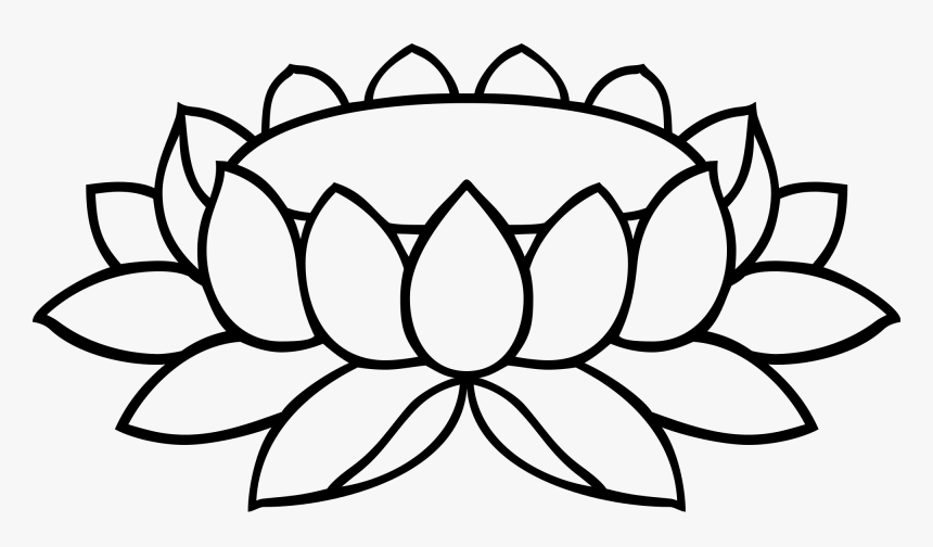 Lotus Line Art Huge Freebie Download For Powerpoint - Padma Flower Clipart, HD Png Download