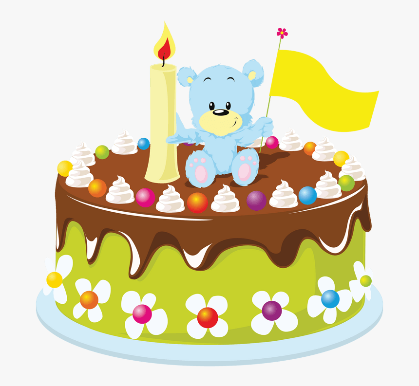 生日蛋糕免费卡通小熊蛋糕 - Birthday Cartoon Cake Clipart, HD Png Download