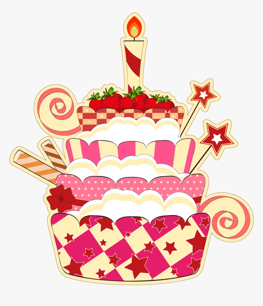 Strawberry Birthday Cake Clipart, HD Png Download