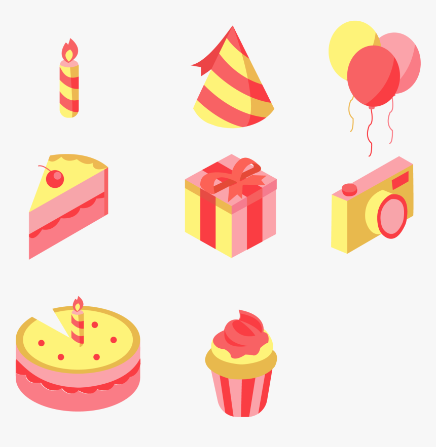 生日聚会2 - 5d立体图标手绘矢量图 - Birthday, HD Png Download
