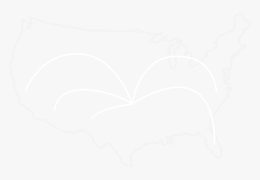 America Shaped Image With Shipping Lines - Map, HD Png Download