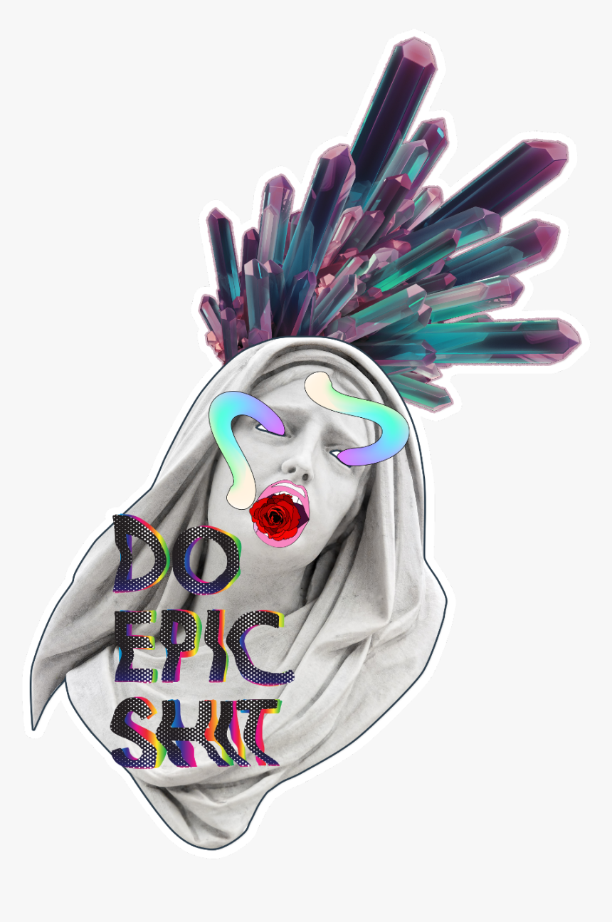#fte #ftestickers #crystal #statue #lips #gradient - Craft, HD Png Download