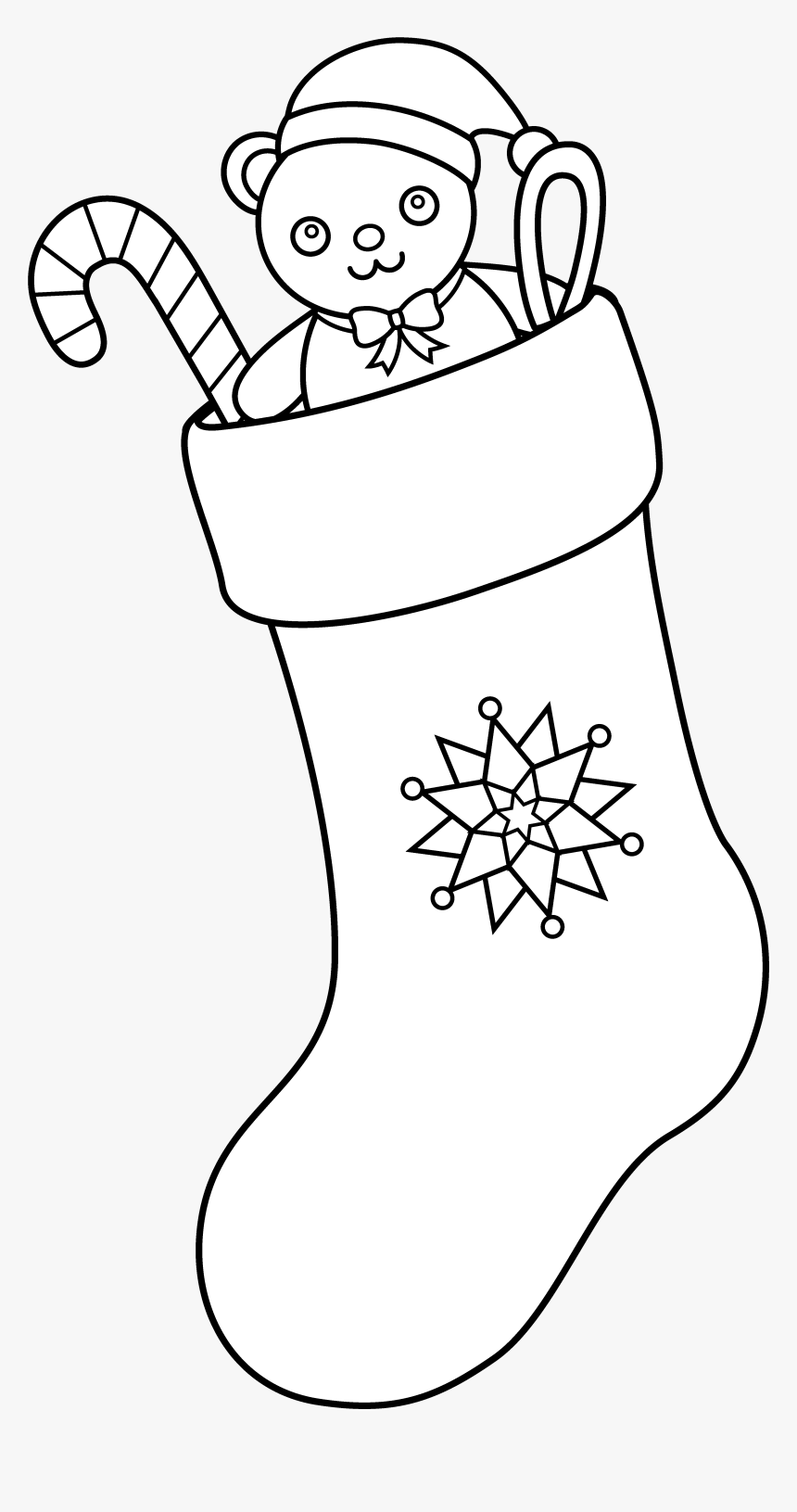 Stocking Vector Line - Outline Christmas Sock Clipart, HD Png Download