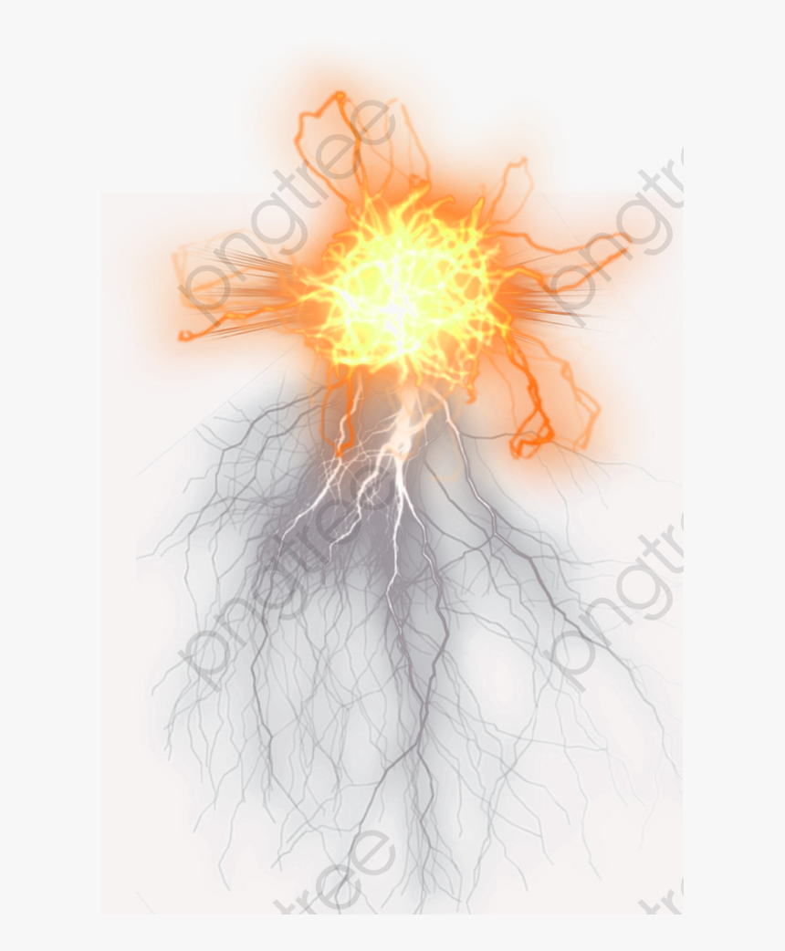 Thunder Png Flare Free To Pull Cool - Transparent Lightning Effect Png, Png Download