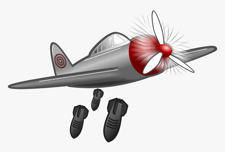 Transparent Attack Clipart - Plane Dropping Bombs Clipart, HD Png Download
