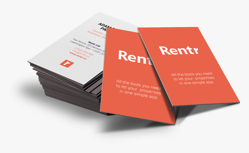 Rentr Business Cards - Visiting Card Mockup Png, Transparent Png