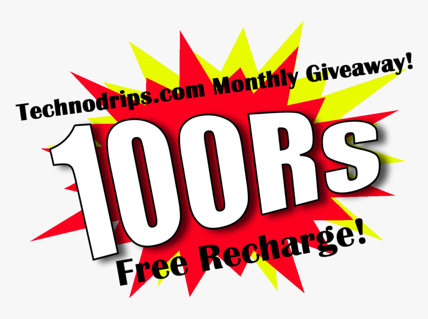 Technodrips 100rs Free Recharge Giveaway - Mobile Recharge Giveaway Png, Transparent Png