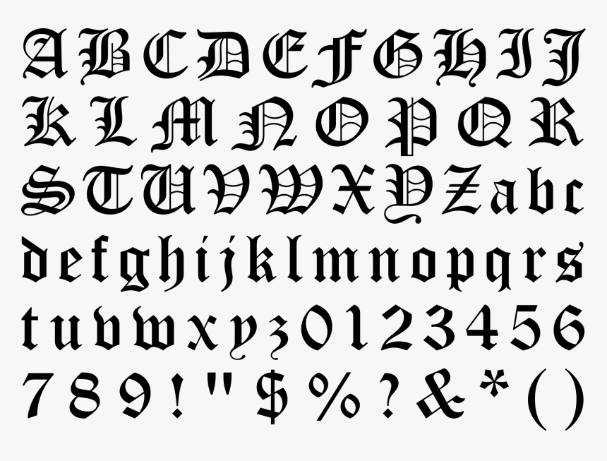 Old English Font, HD Png Download