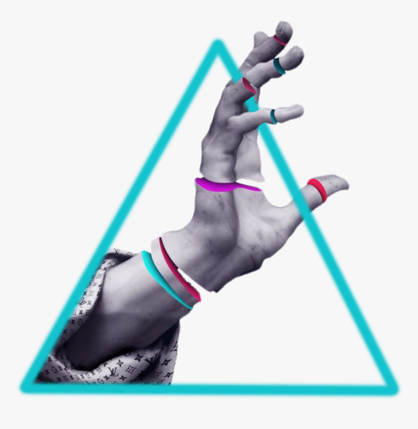 #neon #triangle #blue #aesthetic #frame #border #triangles - Bungee Jumping, HD Png Download