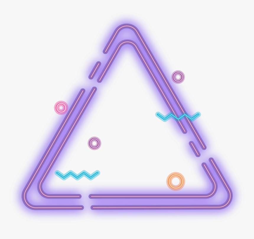 #triangle #dot #border #neon #geometric #frame #overlay - Triangulo Morado Neon Png, Transparent Png